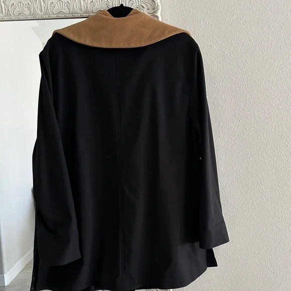 St. John Coat Collection by Marie Gray Black Coat with Removeable Cashmere Liner - Picture 3 of 4